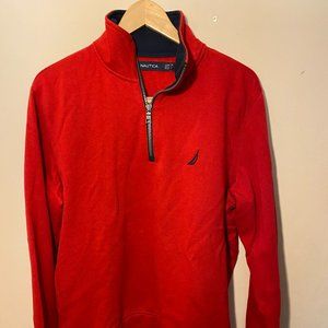 Red and Navy Quarter Zip Sweater